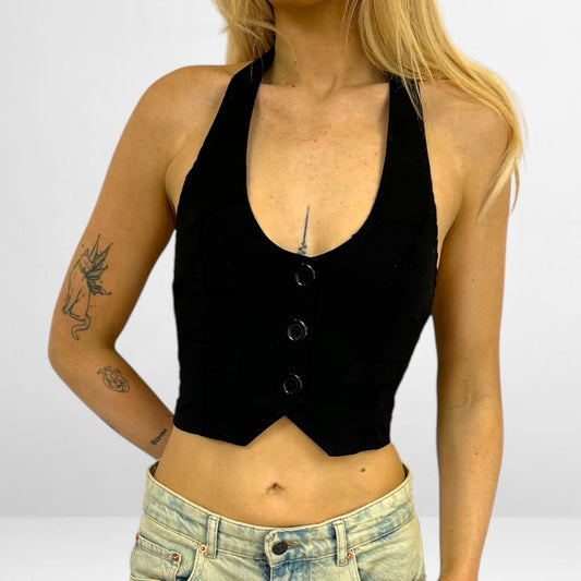 The Midnight Halter Vest Top (S)