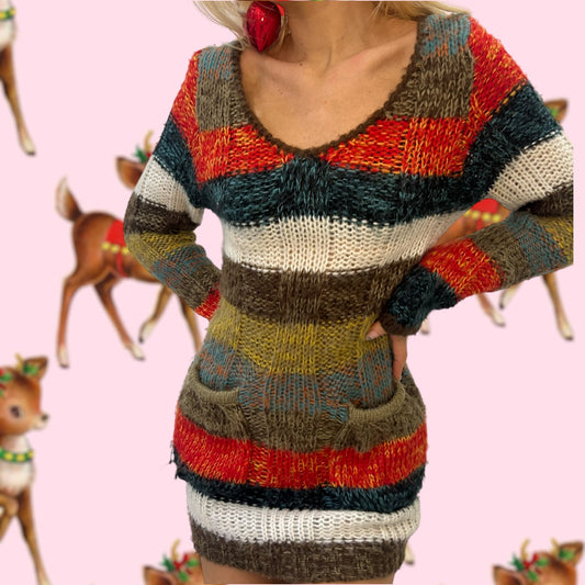 The Candy Cane Sweater Dress (S/M)