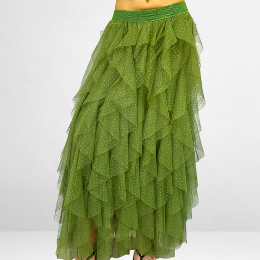 The Sage Ruffle Maxi Skirt (M)